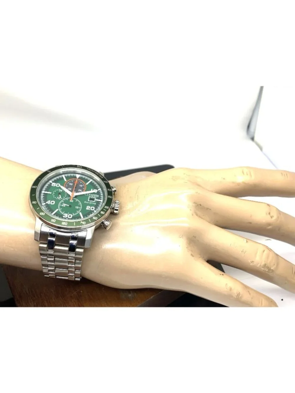 Citizen Men's Watch CA0851-56X Brycen Eco-Drive Green Dial Chronograph 44mm